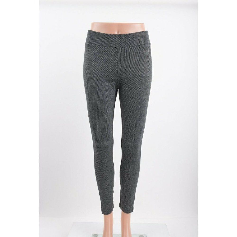 Lou & Grey Womens Yoga Pants Leggings Ankle fit M Black Gray Striped NWT